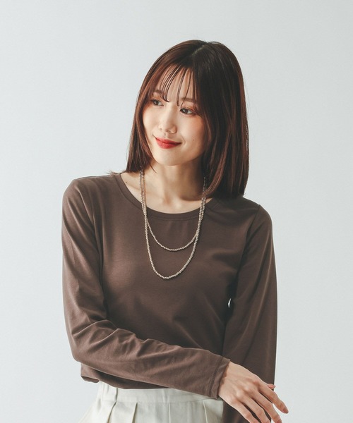 GLOBAL WORK(グローバルワーク)の「Fffit エフィット/やわらかストレッチクルー長袖T/645033(Tシャツ/カットソー・レディース・ブラック/グレー/ホワイト系その他2/ダークブラウン・X-LARGE/MEDIUM/LARGE/SMALL)」の21枚目の写真