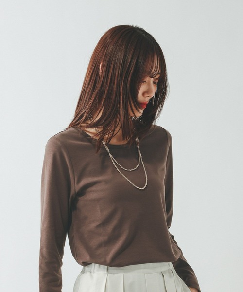 GLOBAL WORK(グローバルワーク)の「Fffit エフィット/やわらかストレッチクルー長袖T/645033(Tシャツ/カットソー・レディース・ブラック/グレー/ホワイト系その他2/ダークブラウン・X-LARGE/MEDIUM/LARGE/SMALL)」の22枚目の写真