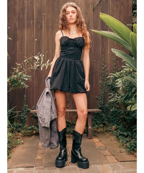 EVRIS（エヴリス）の「【厚底】ウエスタンプラットフォームブーツ（ブーツ・レディース・ブラック/ホワイト・MEDIUM/LARGE/SMALL）」の14枚目の写真