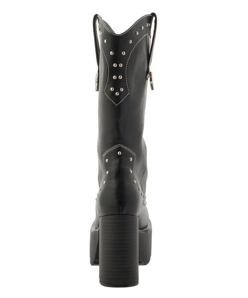 EVRIS（エヴリス）の「【厚底】ウエスタンプラットフォームブーツ（ブーツ・レディース・ブラック/ホワイト・MEDIUM/LARGE/SMALL）」の7枚目の写真