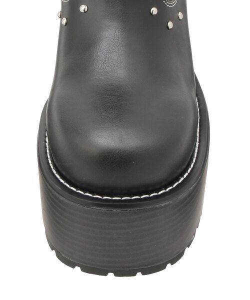 EVRIS（エヴリス）の「【厚底】ウエスタンプラットフォームブーツ（ブーツ・レディース・ブラック/ホワイト・MEDIUM/LARGE/SMALL）」の8枚目の写真