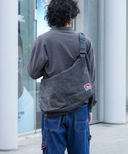 BEN DAVIS(ベンデイビス)の「【BEN DAVIS/ベンデイビス】【こなれヴィンテージ感】ピグメント ショルダーバッグ ニュースペーパーバッグ ビッグサイズ(ショルダーバッグ・メンズ・ブラック/ネイビー・FREE)」の14枚目の写真