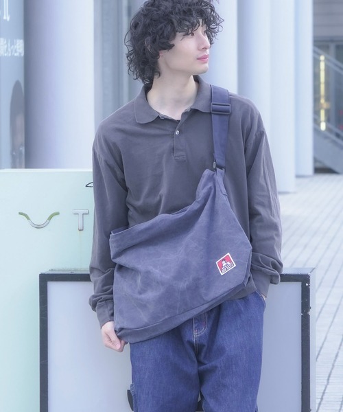 BEN DAVIS(ベンデイビス)の「【BEN DAVIS/ベンデイビス】【こなれヴィンテージ感】ピグメント ショルダーバッグ ニュースペーパーバッグ ビッグサイズ(ショルダーバッグ・メンズ・ブラック/ネイビー・FREE)」の21枚目の写真