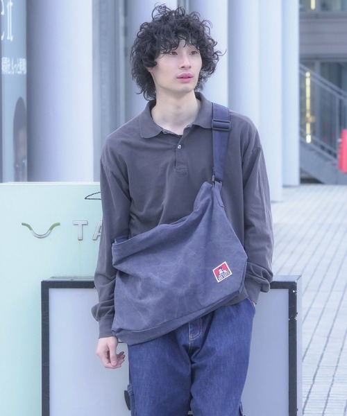 BEN DAVIS(ベンデイビス)の「【BEN DAVIS/ベンデイビス】【こなれヴィンテージ感】ピグメント ショルダーバッグ ニュースペーパーバッグ ビッグサイズ(ショルダーバッグ・メンズ・ブラック/ネイビー・FREE)」の22枚目の写真