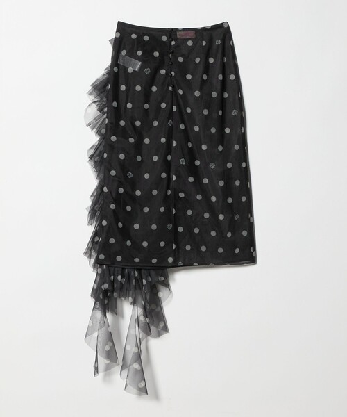 VIVIANO（ヴィヴィアーノ）の「＜VIVIANO＞ドット チュール スカート（スカート・レディース・ブラック・M）」の2枚目の写真