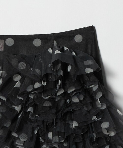 VIVIANO（ヴィヴィアーノ）の「＜VIVIANO＞ドット チュール スカート（スカート・レディース・ブラック・M）」の3枚目の写真