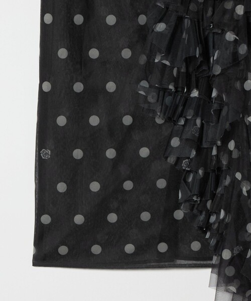 VIVIANO（ヴィヴィアーノ）の「＜VIVIANO＞ドット チュール スカート（スカート・レディース・ブラック・M）」の5枚目の写真