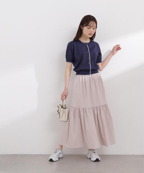 PROPORTION BODY DRESSING(プロポーションボディドレッシング)の「【加藤栞さん着用】タフタギャザースカート / 1216120403(スカート・レディース・ネイビー/ベージュ/イエロー・P/S/MEDIUM/SMALL)」の4枚目の写真
