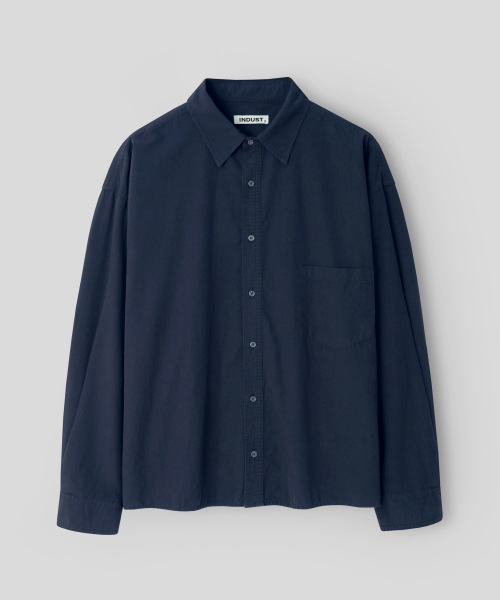 INDUST(インダスト)の「クロップバイオウォッシュドペーパーシャツ_チャコール(シャツ/ブラウス・レディース・チャコール・1(S)/2(M)/3(L))」の2枚目の写真