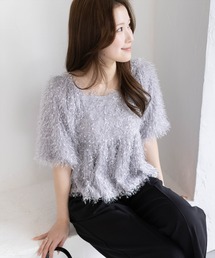 CLEAR BASIC | 2wayフリンジブラウス［骨格ウェーブ/華奢見え/フレアシルエット/フェミニン］(シャツ/ブラウス)