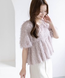 CLEAR BASIC | 2wayフリンジブラウス［骨格ウェーブ/華奢見え/フレアシルエット/フェミニン］(シャツ/ブラウス)