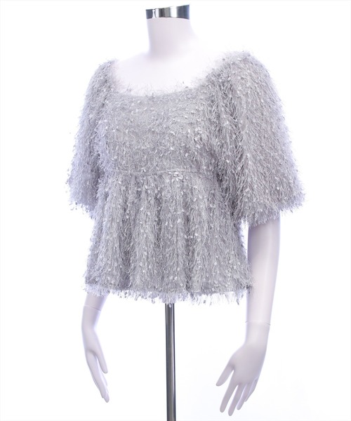 CLEAR BASIC（クリアベーシック）の「2wayフリンジブラウス［骨格ウェーブ/華奢見え/フレアシルエット/フェミニン］（シャツ/ブラウス・レディース・ピンク/アイボリー/グレー・F）」の22枚目の写真