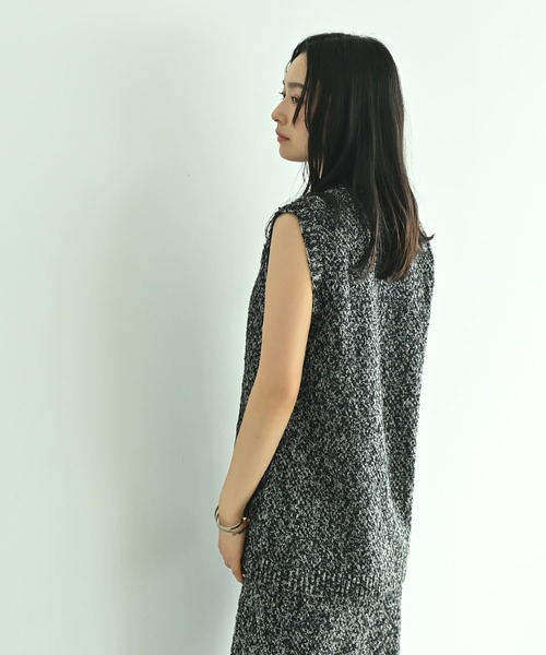 STYLE DELI（スタイルデリ）の「【BLK001】ツイード風ミックススラブベスト（ベスト・レディース・ブラック/ミックスグレー・FREE）」の14枚目の写真