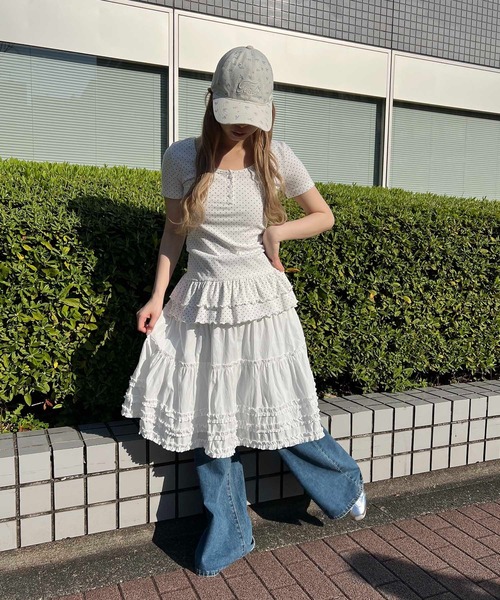 WC(ダブル シー)の「リトルフラワーキャップ(キャップ・レディース・ネイビー/ホワイト・FREE)」の9枚目の写真