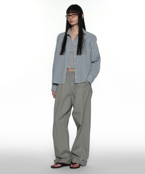 PARTIMENTO WOMEN（パルティメントウィメン）の「PWC ツーウェイアシンメトリックチェックシャツ_ブルー（シャツ/ブラウス・レディース・その他・SMALL/MEDIUM）」の12枚目の写真