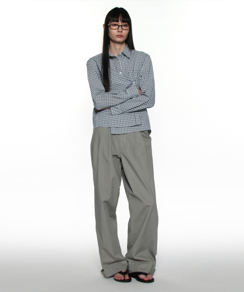 PARTIMENTO WOMEN（パルティメントウィメン）の「PWC ツーウェイアシンメトリックチェックシャツ_ブルー（シャツ/ブラウス・レディース・その他・SMALL/MEDIUM）」の13枚目の写真