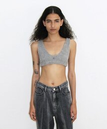 DIAGONAL（ダイアゴナル）の「HEART LOGO TERRY BRA TOP (grey)（チューブトップ）」