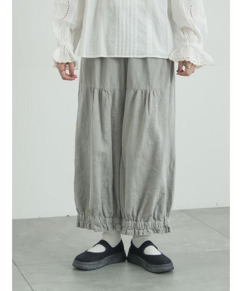 TSUHARU by Samansa Mos2（ツハルバイサマンサモスモス）の「【tukuroi】コットンジャカード製品染め裾フリルパンツ《WEB限定》（その他パンツ・レディース・ピンク/モカ/キナリ/ブラック/グレー・F）」の3枚目の写真