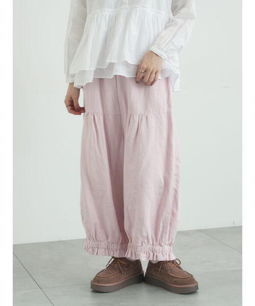 TSUHARU by Samansa Mos2（ツハルバイサマンサモスモス）の「【tukuroi】コットンジャカード製品染め裾フリルパンツ《WEB限定》（その他パンツ・レディース・ピンク/モカ/キナリ/ブラック/グレー・F）」の5枚目の写真