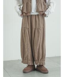 TSUHARU by Samansa Mos2（ツハルバイサマンサモスモス）の「【tukuroi】コットンジャカード製品染め裾フリルパンツ《WEB限定》（その他パンツ）」