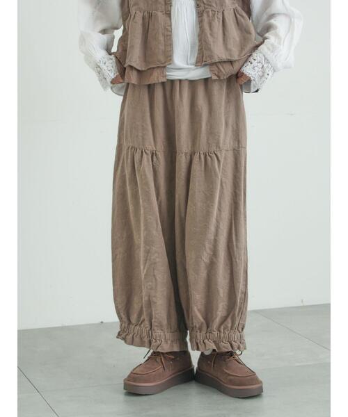 TSUHARU by Samansa Mos2（ツハルバイサマンサモスモス）の「【tukuroi】コットンジャカード製品染め裾フリルパンツ《WEB限定》（その他パンツ・レディース・ピンク/モカ/キナリ/ブラック/グレー・F）」の19枚目の写真