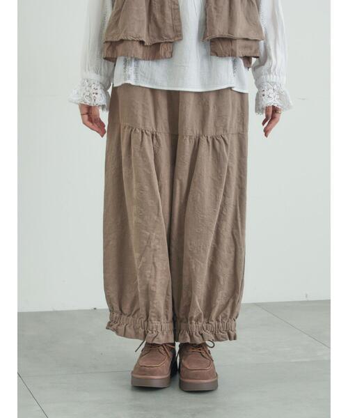 TSUHARU by Samansa Mos2（ツハルバイサマンサモスモス）の「【tukuroi】コットンジャカード製品染め裾フリルパンツ《WEB限定》（その他パンツ・レディース・ピンク/モカ/キナリ/ブラック/グレー・F）」の20枚目の写真