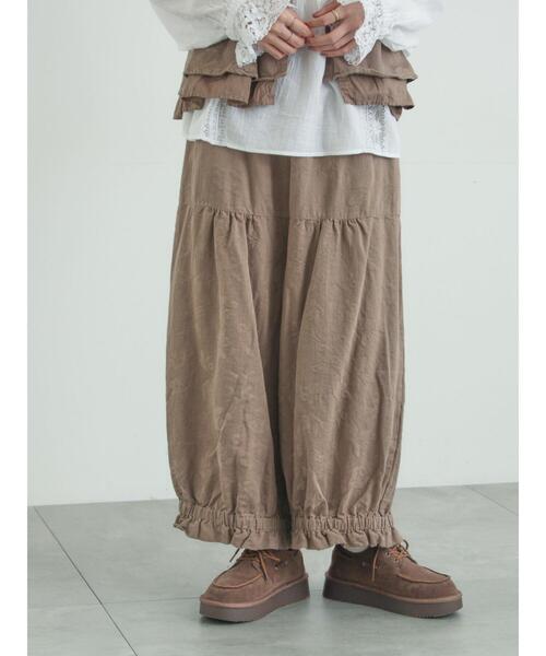 TSUHARU by Samansa Mos2（ツハルバイサマンサモスモス）の「【tukuroi】コットンジャカード製品染め裾フリルパンツ《WEB限定》（その他パンツ・レディース・ピンク/モカ/キナリ/ブラック/グレー・F）」の21枚目の写真