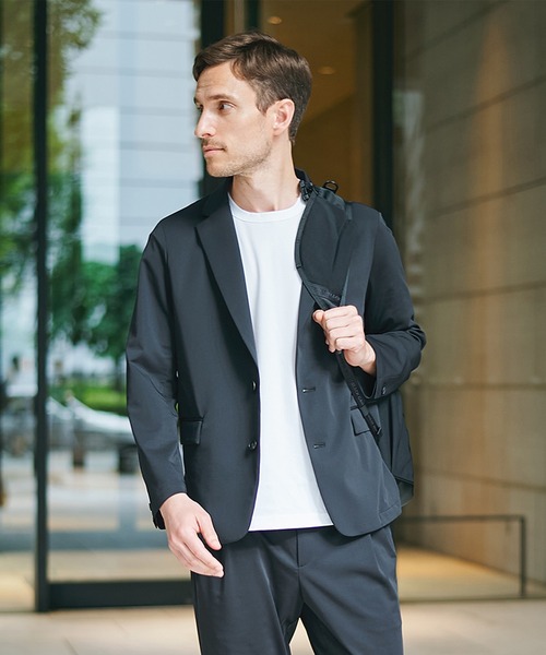 THE TOKYO(ザトウキョウ)の「【THE TOKYO/ザトウキョウ】Light Matte Stretch Jersey Shape Jacket(テーラードジャケット・メンズ・ダークブラウン/ブラック・48/46/44)」の2枚目の写真