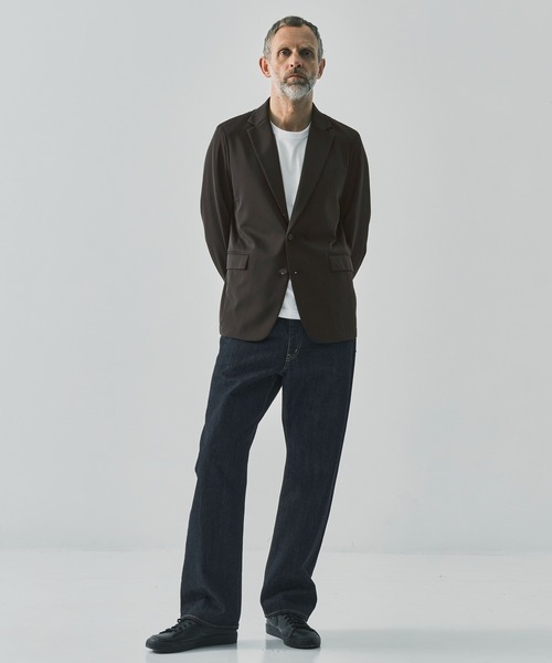 THE TOKYO(ザトウキョウ)の「【THE TOKYO/ザトウキョウ】Light Matte Stretch Jersey Shape Jacket(テーラードジャケット・メンズ・ダークブラウン/ブラック・48/46/44)」の6枚目の写真