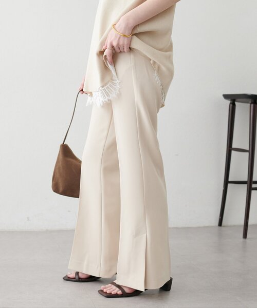 DISCOAT（ディスコート）の「【Noka】サイドスリットセミフレアパンツ（その他パンツ・レディース・ブラック/ブラウン/ホワイト系その他・FREE）」の2枚目の写真