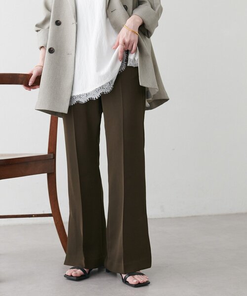 DISCOAT（ディスコート）の「【Noka】サイドスリットセミフレアパンツ（その他パンツ・レディース・ブラック/ブラウン/ホワイト系その他・FREE）」の3枚目の写真