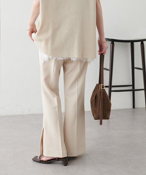 DISCOAT（ディスコート）の「【Noka】サイドスリットセミフレアパンツ（その他パンツ・レディース・ブラック/ブラウン/ホワイト系その他・FREE）」の6枚目の写真