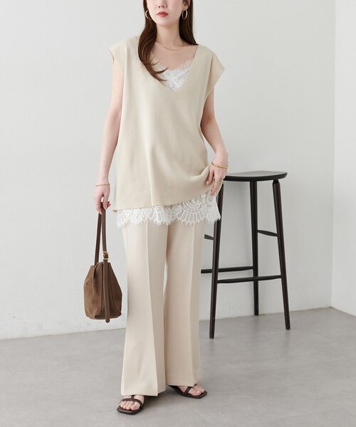 DISCOAT（ディスコート）の「【Noka】サイドスリットセミフレアパンツ（その他パンツ・レディース・ブラック/ブラウン/ホワイト系その他・FREE）」の10枚目の写真