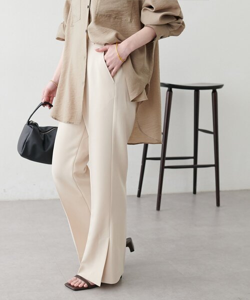 DISCOAT（ディスコート）の「【Noka】サイドスリットセミフレアパンツ（その他パンツ・レディース・ブラック/ブラウン/ホワイト系その他・FREE）」の14枚目の写真