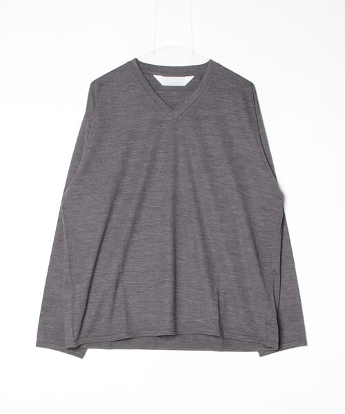 fridge(フリッジ)の「【ANDER】アンダー MERINO WOOL V NECK(Tシャツ/カットソー・メンズ・グレー/カーキ/ブラウン/ブラック・3/2)」の3枚目の写真