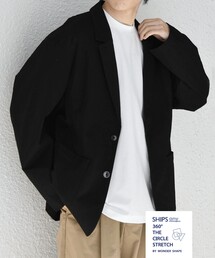 SHIPS any | SHIPS any:〈接触冷感/ストレッチ〉360° THE CIRCLE STRETCH リネン ミックス リラックス ジャケット(セットアップ対応)◇(テーラードジャケット)