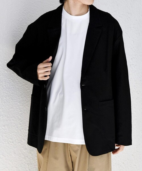 SHIPS any(シップス エニィ)の「SHIPS any:〈接触冷感/ストレッチ〉360° THE CIRCLE STRETCH リネン ミックス リラックス ジャケット(セットアップ対応)◇(テーラードジャケット・メンズ・ネイビー/カーキ/ブラック・X-LARGE/LARGE/MEDIUM/SMALL)」の5枚目の写真