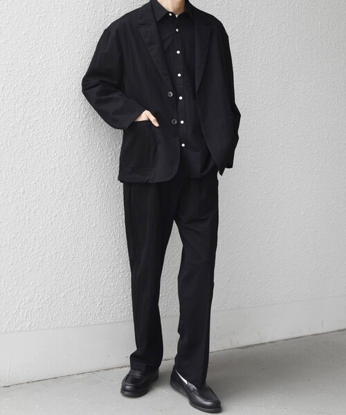 SHIPS any(シップス エニィ)の「SHIPS any:〈接触冷感/ストレッチ〉360° THE CIRCLE STRETCH リネン ミックス リラックス ジャケット(セットアップ対応)◇(テーラードジャケット・メンズ・ネイビー/カーキ/ブラック・X-LARGE/LARGE/MEDIUM/SMALL)」の9枚目の写真