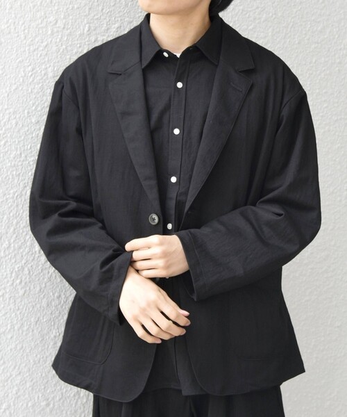 SHIPS any(シップス エニィ)の「SHIPS any:〈接触冷感/ストレッチ〉360° THE CIRCLE STRETCH リネン ミックス リラックス ジャケット(セットアップ対応)◇(テーラードジャケット・メンズ・ネイビー/カーキ/ブラック・X-LARGE/LARGE/MEDIUM/SMALL)」の10枚目の写真