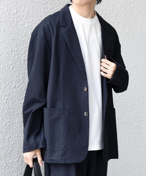 SHIPS any(シップス エニィ)の「SHIPS any:〈接触冷感/ストレッチ〉360° THE CIRCLE STRETCH リネン ミックス リラックス ジャケット(セットアップ対応)◇(テーラードジャケット・メンズ・ネイビー/カーキ/ブラック・X-LARGE/LARGE/MEDIUM/SMALL)」の22枚目の写真