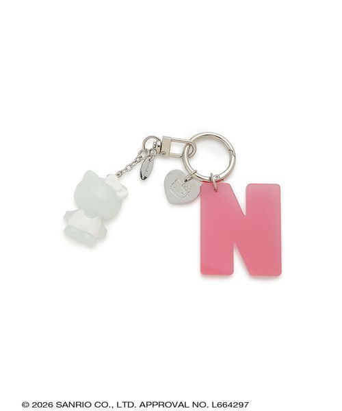 sanrio house(サンリオハウス)の「ハローキティイニシャルチャーム【N】(キーケース/キーアクセサリー・レディース・ライトブルー/ホワイト/ライトピンク/ブラック・F)」の2枚目の写真
