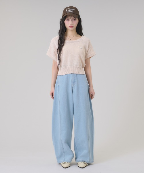 apres jour mignon（アプレジュールミニョン）の「スパンコールラメニット（ニット/セーター・レディース・ピンク/ブルー/オフホワイト・LARGE/フリー）」の6枚目の写真