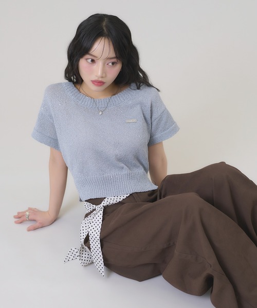 apres jour mignon（アプレジュールミニョン）の「スパンコールラメニット（ニット/セーター・レディース・ピンク/ブルー/オフホワイト・LARGE/フリー）」の15枚目の写真