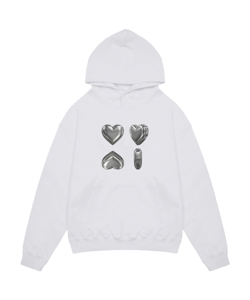ARIGHTANGLE(アライトアングル)の「SILVER HEART HOODIE (2 COLOR)(パーカー・レディース・ホワイト/ブラック・FREE)」の3枚目の写真