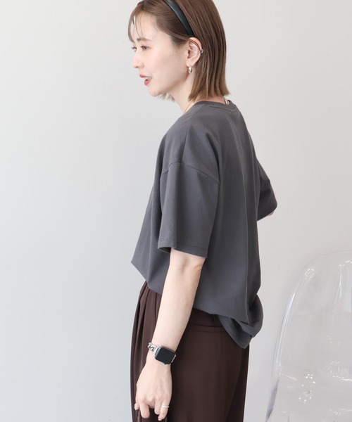 AMERICAN HOLIC(アメリカンホリック)の「メッセージロゴTシャツ(Tシャツ/カットソー・レディース・オフホワイト/チャコールグレー/ホワイト系その他・M/L)」の6枚目の写真