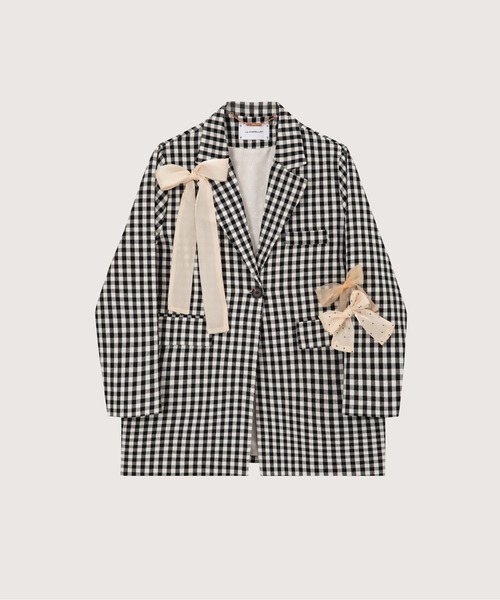 La POMME petit】テーラードジャケット Denim Patchwork Jacket 