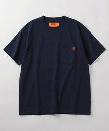 【92】【UNIVERSAL OVERALL/ユニバーサルオーバーオール】Uロゴピスネーム ポケット付 クルーネックTシャツ/無地/アメカジ