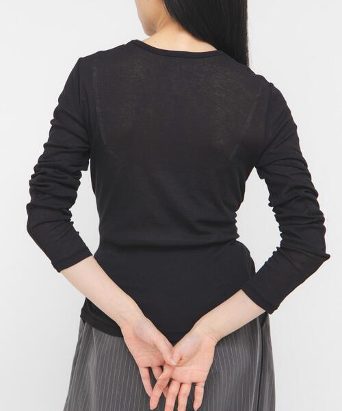 KBF(ケイビーエフ)の「ノットデザインシアートップス(Tシャツ/カットソー・レディース・レッド/ブラック/アイボリー・ONE)」の16枚目の写真