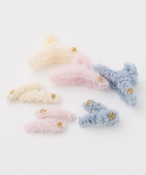 one after another NICE CLAUP（ワンアフターアナザーナイスクラップ）の「【Tulle Collection】チュールヘアピン（バレッタ/ヘアクリップ・レディース・ピンク/アイボリー/サックスブルー・FREE）」の5枚目の写真