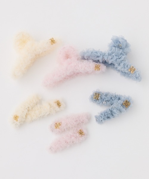 one after another NICE CLAUP（ワンアフターアナザーナイスクラップ）の「【Tulle Collection】チュールヘアピン（バレッタ/ヘアクリップ・レディース・ピンク/アイボリー/サックスブルー・FREE）」の4枚目の写真